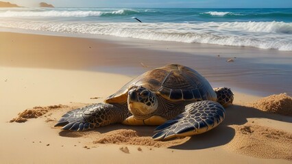 sea turtle on the beach