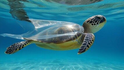 Obraz premium sea turtle swimming