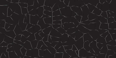 Abstract black crystalized broken glass background .black stained glass window art vector background . broken stained glass gray lines geometric pattern .