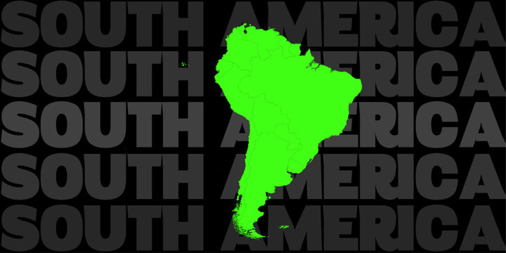 South America, Complete Continent with Islands and Details