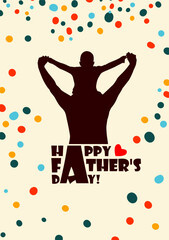 Happy Father's Day card. Holiday cards. hand drawing. Not AI, Vector illustration