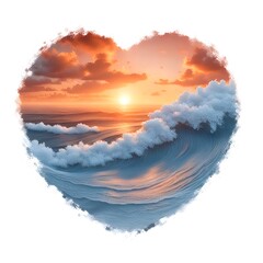 Heart sunset sea 