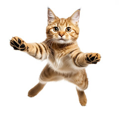 cat jump, isolated on a white background