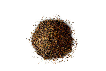 heap of organic indian aromatic spice black cumin seeds,in india knon as kali jeera,kala jeera,kalonji,kalu duru,jeera,kali jiri,shahi jira,cutout in transparent background,png format  