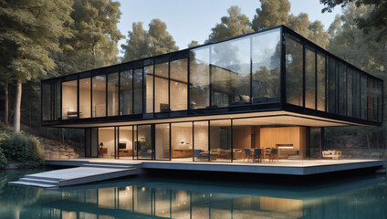 Cutting-edge glass structure with sleek modern architecture.