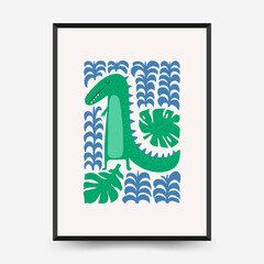 Abstract Childrens Room posters template. Modern trendy Kids minimal style. Hand drawn design for wallpaper, wall decor, print, postcard, cover, template, banner. 