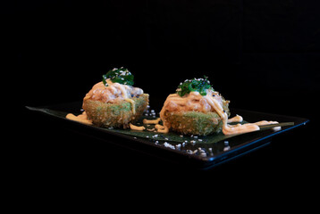 Fried avocado on a plate