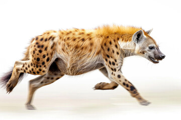 A hyena running at full speed