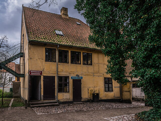 Ancient half-timberde house at Møntergården in Odense