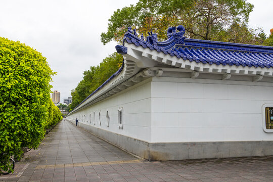 Chinese garden in Chiang Kai shek Memorial Hall garden park in Taipei city