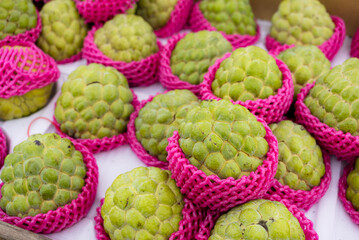 Custard apple sell in the fruit store in the market