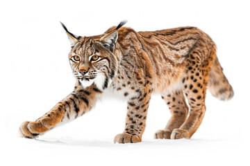 A lynx prowling, ready to pounce