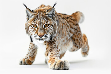 A lynx prowling, ready to pounce