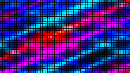 Abstract background from multi-colored squares. Abstract gradient background. Pixel background for web design. Small squares of computer mosaic. 3D rendering.