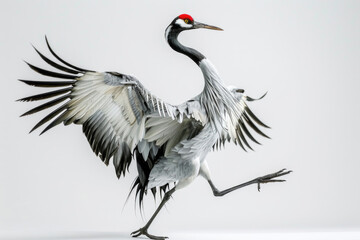 A crane dances in a courtship display