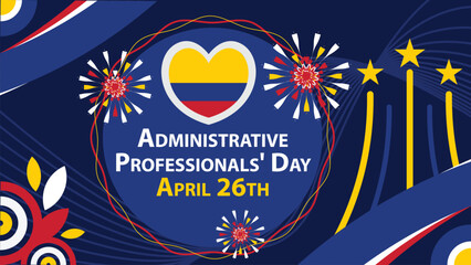 Administrative Professionals' Day vector banner design. Happy Administrative Professionals' Day modern minimal graphic poster illustration.
