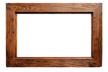 Dark wide wood frame cut out image