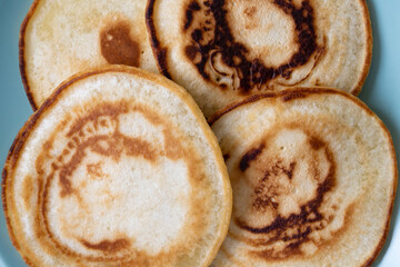 Pancakes on a plate, close-up.