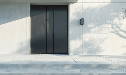 Close-up of an advanced and minimalist architectural design, doors and windows