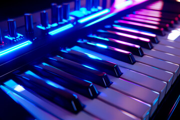 Fototapeta premium A music service advertising with a built-in keyboard, allowing people to create their own tunes