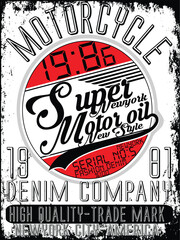 Motorcycle company typography, t-shirt graphics, vectors