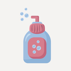 liquid soap packaging, soap bubbles. Vector illustration 