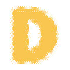Colorful English Uppercase Letter D Pixel Bitmap