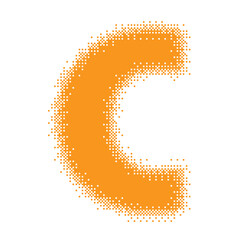 Colorful English Uppercase Letter C Pixel Bitmap