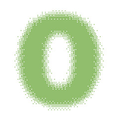 Colorful English Uppercase Letter O Pixel Bitmap