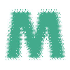 Colorful English Uppercase Letter M Pixel Bitmap