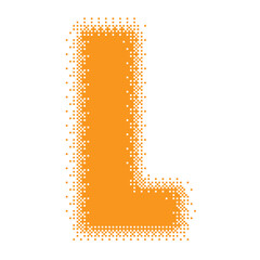 Colorful English Uppercase Letter L Pixel Bitmap