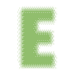 Colorful English Uppercase Letter E Pixel Bitmap