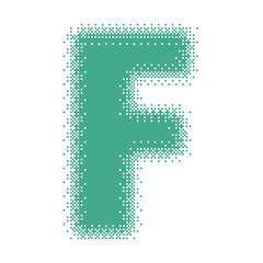 Colorful English Uppercase Letter F Pixel Bitmap