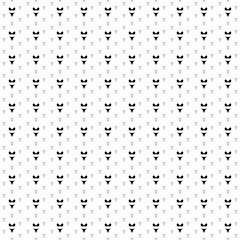 Square seamless background pattern from geometric shapes are different sizes and opacity. The pattern is evenly filled with black bikini symbols. Vector illustration on white background