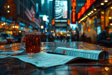 A financial journalist reporting on market news and economic developments, informing investors and the public. Concept of financial journalism and media coverage. Generative Ai. - Powered by Adobe