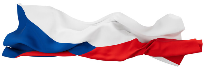 Dynamic Czech Flag Display with Vivid Red, White, and Blue Folds