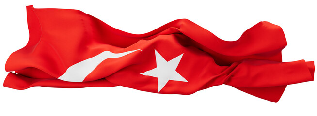 Dynamic Draped Flag of Turkey with Vibrant Red and White Crescent and Star