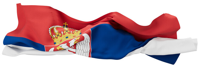 Vibrant Waving Flag of Serbia on Dark Background in High Resolution
