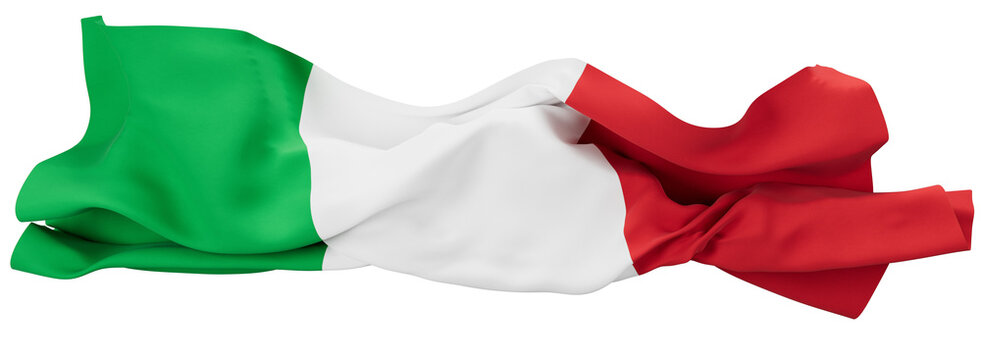Italian Flag Fluttering Elegantly, a Representation of Unity and National Pride