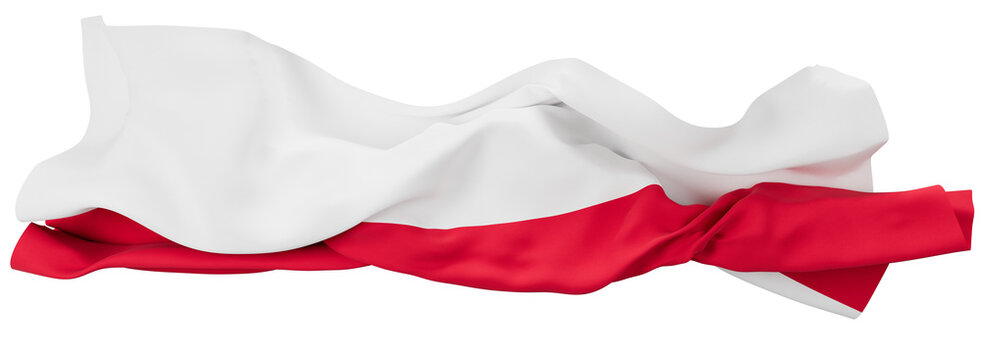 Polish Flag Waving Majestically, the White and Red Symbolizing National Values