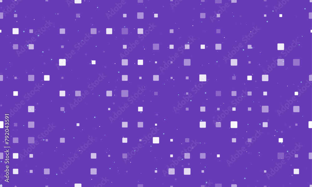 Poster seamless background pattern of evenly spaced white rounded square symbols of different sizes and opa