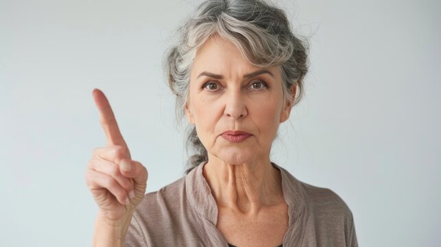 Mulher madura com ar decidido e assertivo. Maturidade.