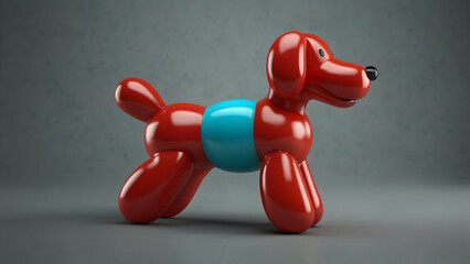 Robot AI balloon texture 3D red dog 