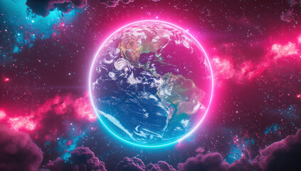 planet in space with colorful nebula and stars. Of the universe celestial sphere, a cosmic exploration into the galaxy starry night sky.