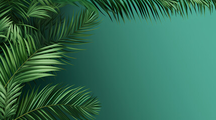 Fototapeta na wymiar Vibrant green palm leaves