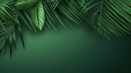 Vibrant green palm leaves