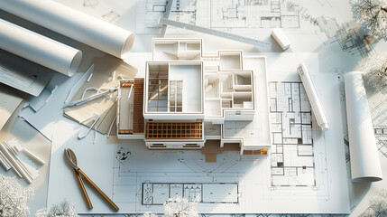 3D architecture model, home building plan blueprint. Wall Art Design for Home Decor, 4K Wallpaper and Background for Mobile Cell Phone, Smartphone, Cellphone, desktop, laptop, Computer, Tablet