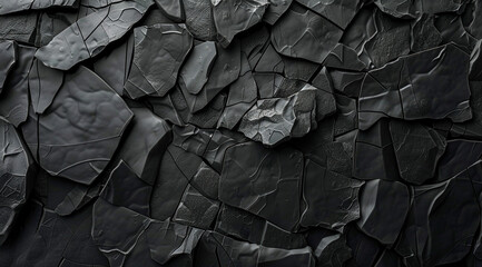 Background of a wall made of black stone - obrazy, fototapety, plakaty