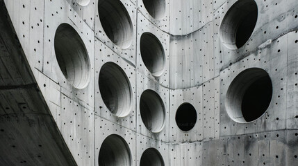 Structure with holes in concrete