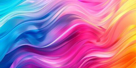 A colorful wave with a rainbow background. The colors are bright and vibrant, creating a sense of energy and excitement. The wave appears to be flowing and dynamic, suggesting movement and life